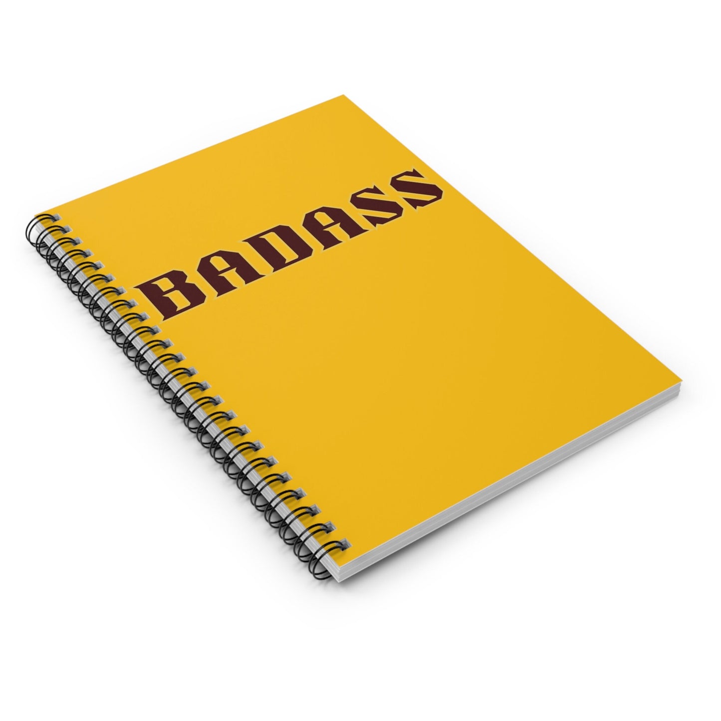 Badass Yellow Spiral Notebook, Ruled Line, strong, confident, bold, empowered, gender neutral, journal, lists, gift, teens, adults, friends