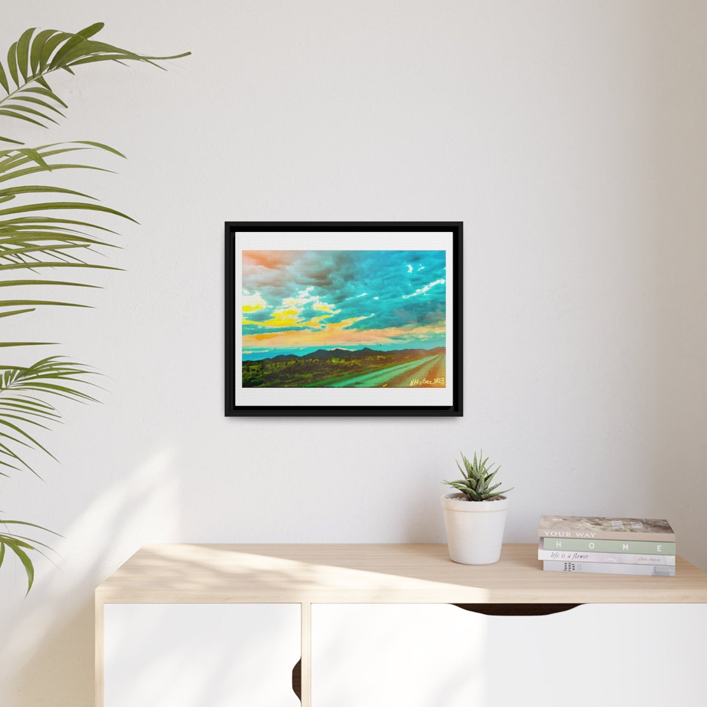 Black Frame Wyoming Landscape, Nature, America, Western, Artwork, Wall Art, Matte Print, Mountains, Gift, Sky, Colorful, Clouds, Sunset, Eco