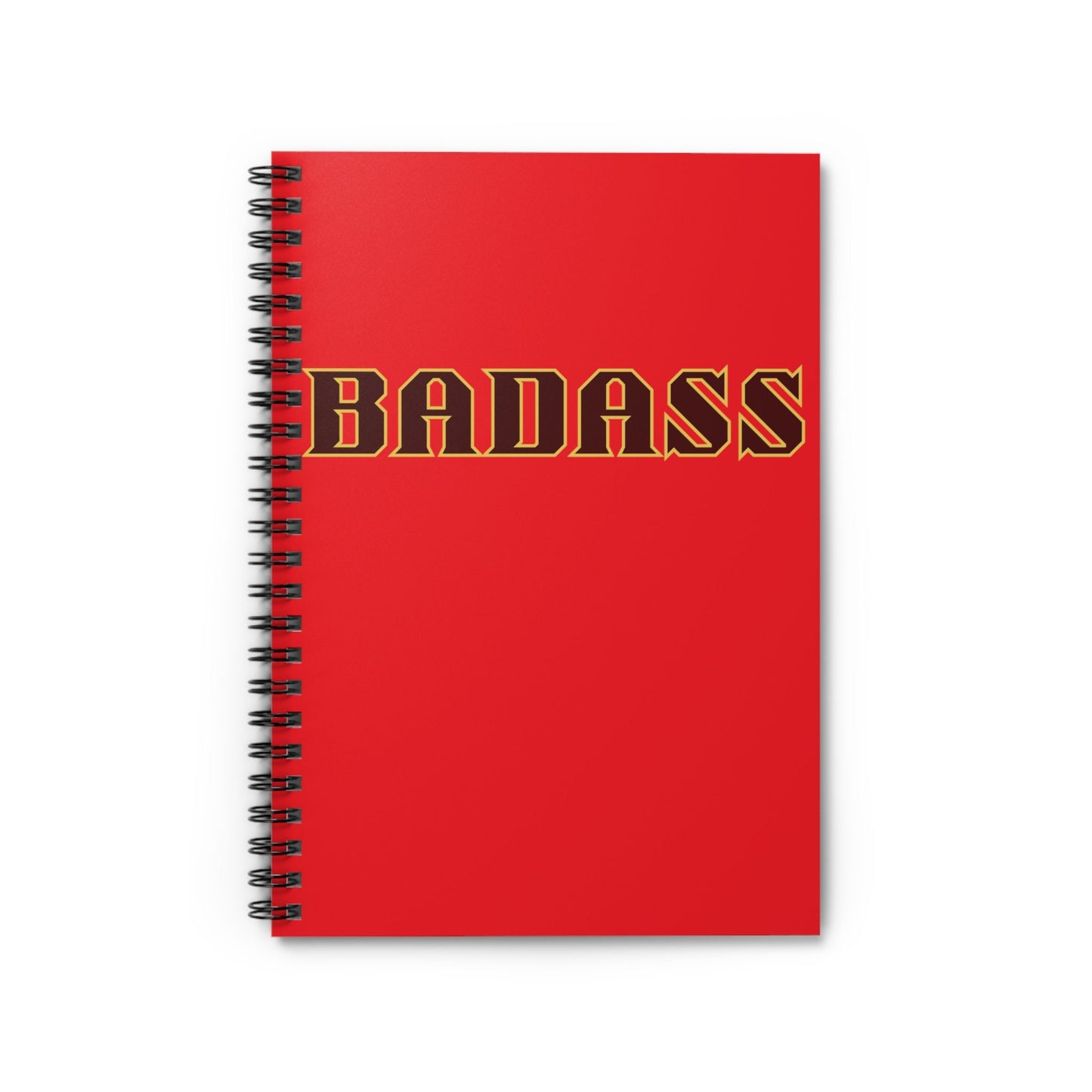 Badass Red Spiral Notebook, Ruled Line, strong, confident, bold, empowered, gender neutral, journal, lists, gift, teens, adults, friends