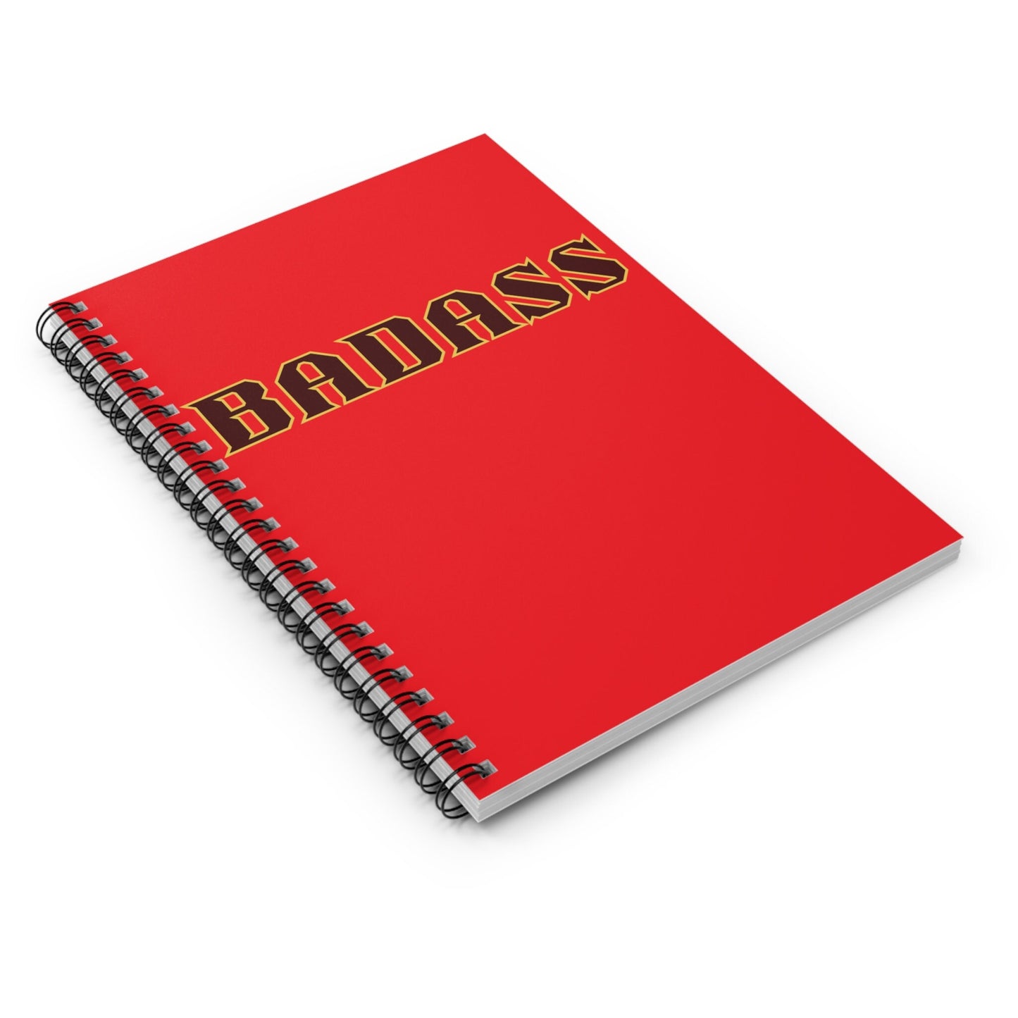 Badass Red Spiral Notebook, Ruled Line, strong, confident, bold, empowered, gender neutral, journal, lists, gift, teens, adults, friends